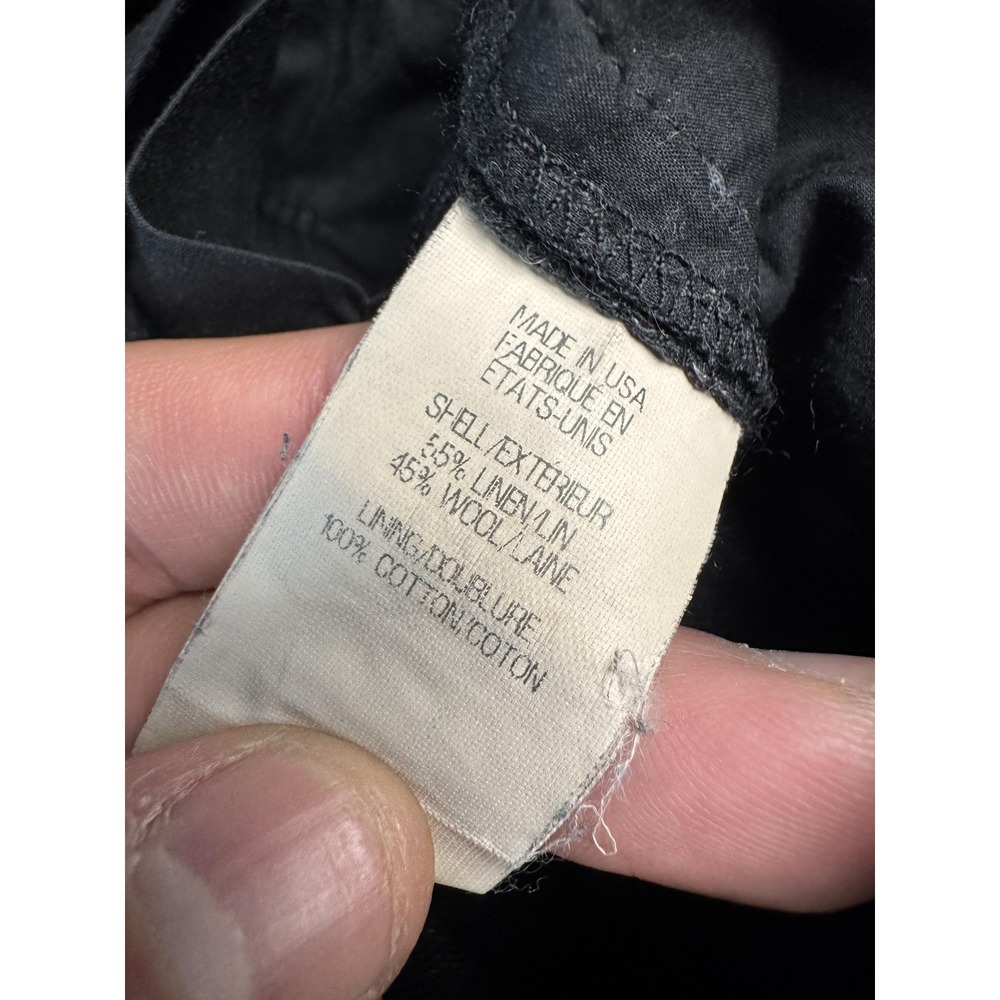 Helmut Lang Dress Pants Womens 8 Black Linen Wool Straight Leg Lined Made In USA - Picture 3 of 9